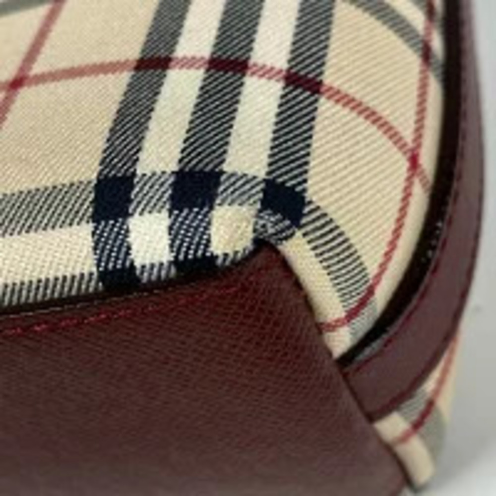 Burberry canvas Burgundy Nova beige Red shoulder bag check Hobo